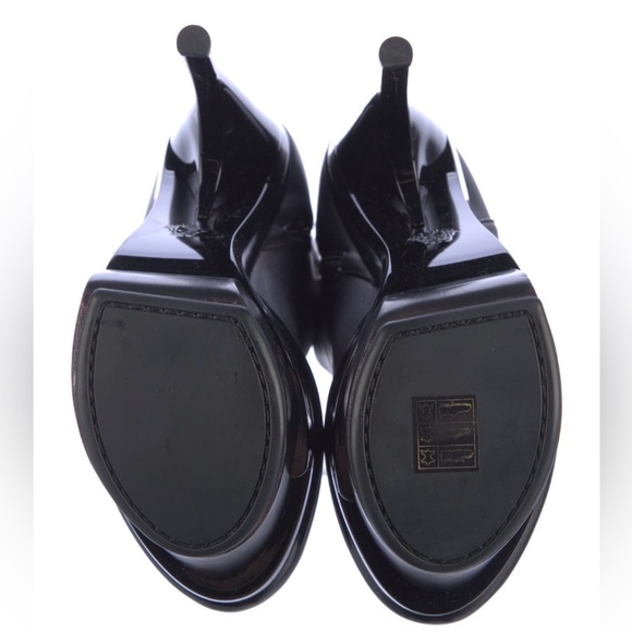 VERSACE Triple Platform Ankle Boots Black Leather Medusa Button 37.5EU 7.5US - Picture 5 of 16